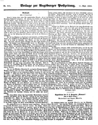 Augsburger Postzeitung Samstag 11. September 1858