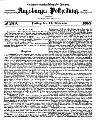 Augsburger Postzeitung Freitag 17. September 1858