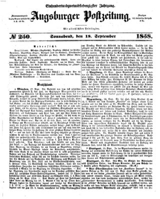 Augsburger Postzeitung Samstag 18. September 1858