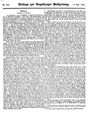 Augsburger Postzeitung Samstag 18. September 1858