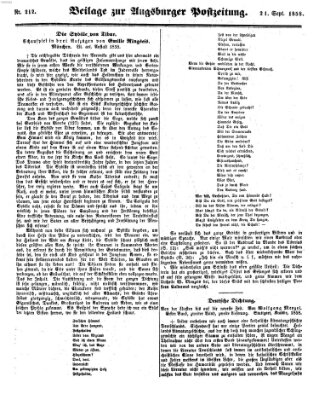 Augsburger Postzeitung Dienstag 21. September 1858