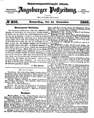 Augsburger Postzeitung Donnerstag 23. September 1858