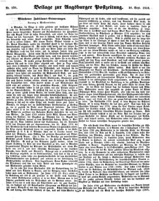 Augsburger Postzeitung Donnerstag 30. September 1858