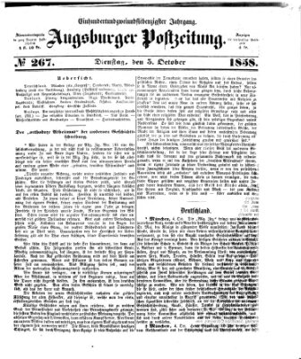 Augsburger Postzeitung Dienstag 5. Oktober 1858