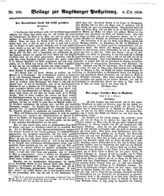 Augsburger Postzeitung Freitag 8. Oktober 1858