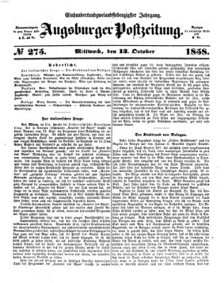 Augsburger Postzeitung Mittwoch 13. Oktober 1858