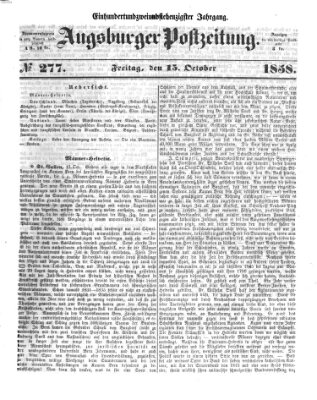 Augsburger Postzeitung Freitag 15. Oktober 1858