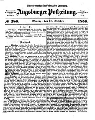 Augsburger Postzeitung Montag 18. Oktober 1858