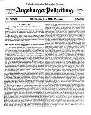 Augsburger Postzeitung Mittwoch 20. Oktober 1858