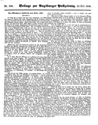 Augsburger Postzeitung Freitag 22. Oktober 1858