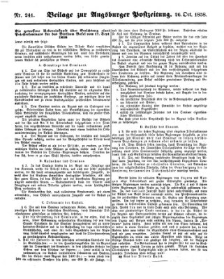 Augsburger Postzeitung Dienstag 26. Oktober 1858