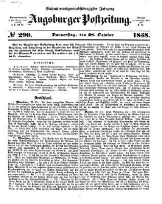 Augsburger Postzeitung Donnerstag 28. Oktober 1858