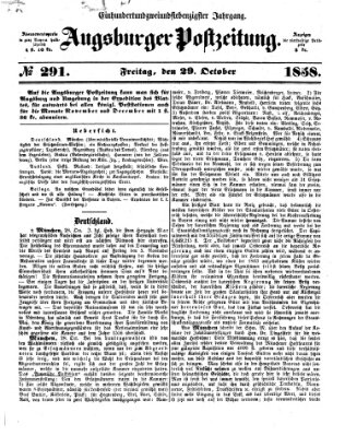 Augsburger Postzeitung Freitag 29. Oktober 1858