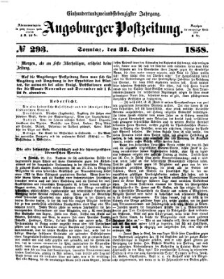 Augsburger Postzeitung Sonntag 31. Oktober 1858