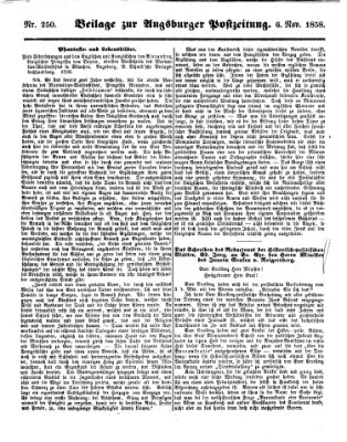 Augsburger Postzeitung Samstag 6. November 1858