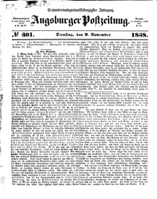 Augsburger Postzeitung Dienstag 9. November 1858