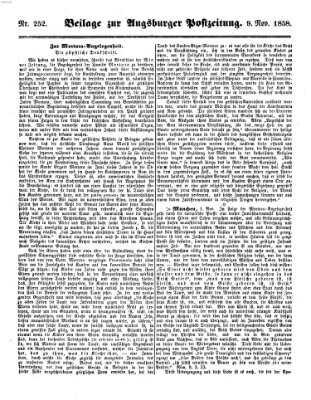 Augsburger Postzeitung Dienstag 9. November 1858