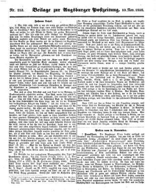 Augsburger Postzeitung Mittwoch 10. November 1858