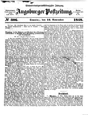 Augsburger Postzeitung Sonntag 14. November 1858