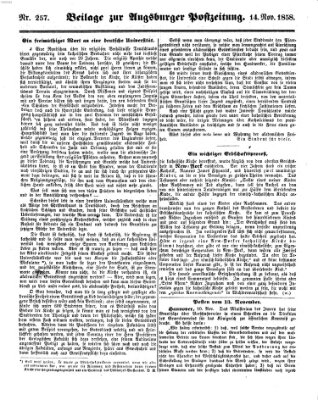 Augsburger Postzeitung Sonntag 14. November 1858