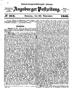 Augsburger Postzeitung Sonntag 21. November 1858