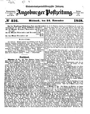 Augsburger Postzeitung Mittwoch 24. November 1858