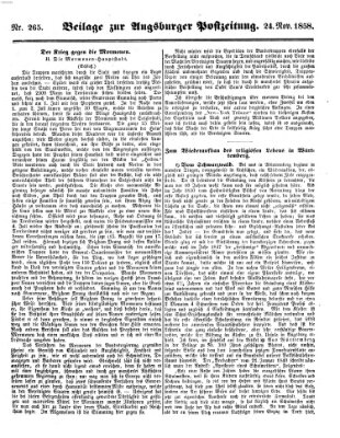 Augsburger Postzeitung Mittwoch 24. November 1858