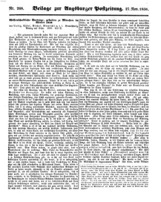 Augsburger Postzeitung Samstag 27. November 1858