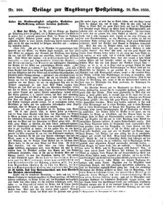 Augsburger Postzeitung Sonntag 28. November 1858