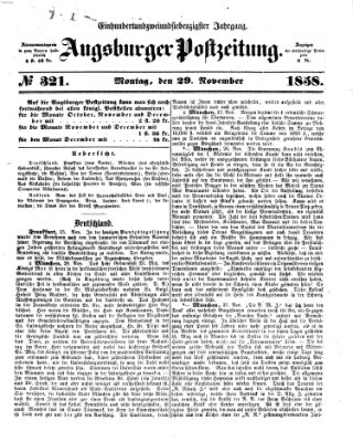 Augsburger Postzeitung Montag 29. November 1858