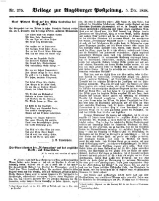 Augsburger Postzeitung Sonntag 5. Dezember 1858