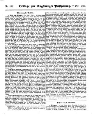 Augsburger Postzeitung Dienstag 7. Dezember 1858