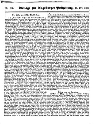 Augsburger Postzeitung Freitag 17. Dezember 1858