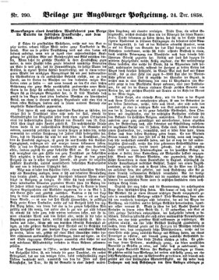 Augsburger Postzeitung Freitag 24. Dezember 1858