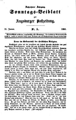 Augsburger Postzeitung. Sonntags-Beiblatt (Augsburger Postzeitung) Sonntag 31. Januar 1858