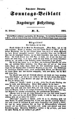 Augsburger Postzeitung. Sonntags-Beiblatt (Augsburger Postzeitung) Sonntag 14. Februar 1858