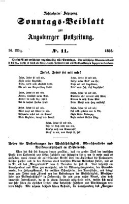 Augsburger Postzeitung. Sonntags-Beiblatt (Augsburger Postzeitung) Sonntag 14. März 1858