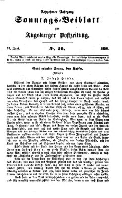 Augsburger Postzeitung. Sonntags-Beiblatt (Augsburger Postzeitung) Sonntag 27. Juni 1858