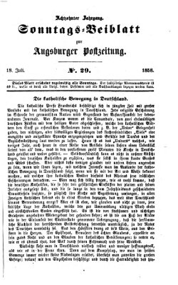 Augsburger Postzeitung. Sonntags-Beiblatt (Augsburger Postzeitung) Sonntag 18. Juli 1858