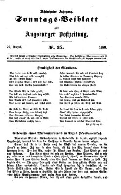 Augsburger Postzeitung. Sonntags-Beiblatt (Augsburger Postzeitung) Sonntag 29. August 1858