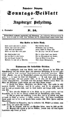 Augsburger Postzeitung. Sonntags-Beiblatt (Augsburger Postzeitung) Sonntag 5. September 1858