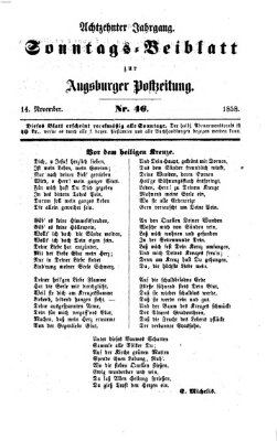 Augsburger Postzeitung. Sonntags-Beiblatt (Augsburger Postzeitung) Sonntag 14. November 1858