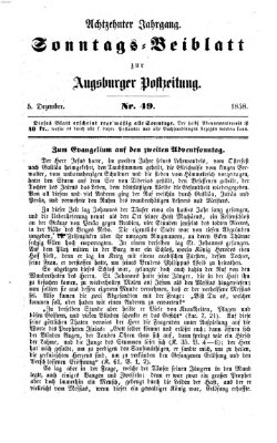 Augsburger Postzeitung. Sonntags-Beiblatt (Augsburger Postzeitung) Sonntag 5. Dezember 1858