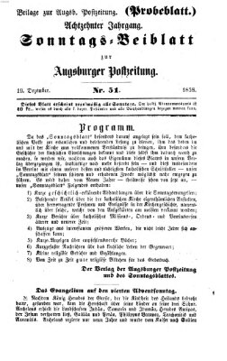 Augsburger Postzeitung. Sonntags-Beiblatt (Augsburger Postzeitung) Sonntag 19. Dezember 1858