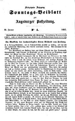 Augsburger Postzeitung. Sonntags-Beiblatt (Augsburger Postzeitung) Sonntag 25. Januar 1857