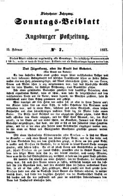 Augsburger Postzeitung. Sonntags-Beiblatt (Augsburger Postzeitung) Sonntag 15. Februar 1857