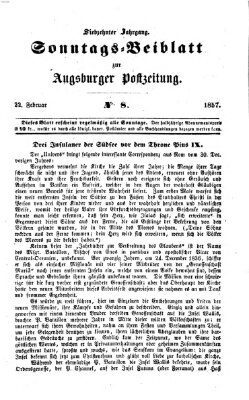 Augsburger Postzeitung. Sonntags-Beiblatt (Augsburger Postzeitung) Sonntag 22. Februar 1857