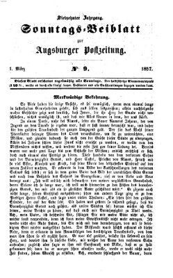 Augsburger Postzeitung. Sonntags-Beiblatt (Augsburger Postzeitung) Sonntag 1. März 1857