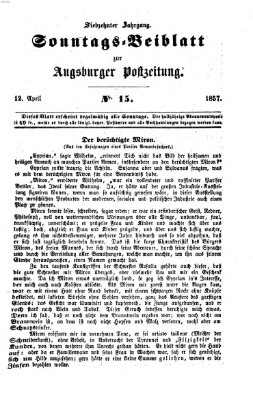 Augsburger Postzeitung. Sonntags-Beiblatt (Augsburger Postzeitung) Sonntag 12. April 1857