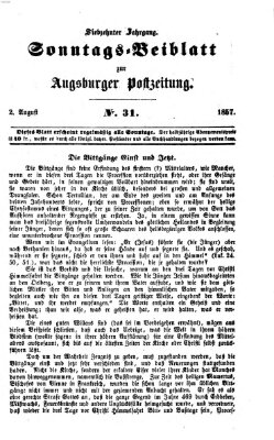 Augsburger Postzeitung. Sonntags-Beiblatt (Augsburger Postzeitung) Sonntag 2. August 1857